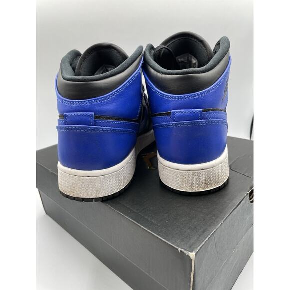 Size 5Y - Nike Air Jordan 1 Mid Hyper Royal Tumbled Leather *Worn Once* - Picture 6 of 16